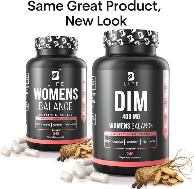 DIM Supplement 400 mg with Myo & D-Chiro Inositol, Dong Quai – Hormone Balance for Women – Fertility Supplements – Inositol Supplement - 240 Caps