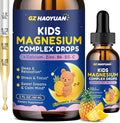 Magnesium Complex Liquid for Kids - Magnesium Glycinate, Malate, Taurate, Citrate with Calcium, Omega-3, L-theanine, Zinc,Vitamin B6 D3 C for Sleep, Relaxation, Calm & Focus, Pineapple Flavor, 2 Fl Oz