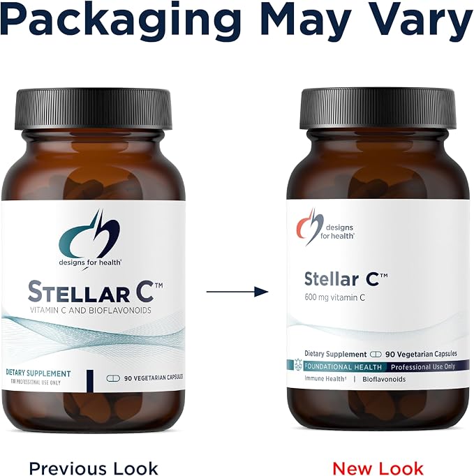 Designs for Health Stellar Vitamin C + Quercetin Supplements - Citrus Bioflavonoids + Quercetin with Vitamin C and Zinc for Enhanced Immune Support and Optimal Absorption (90 Capsules)