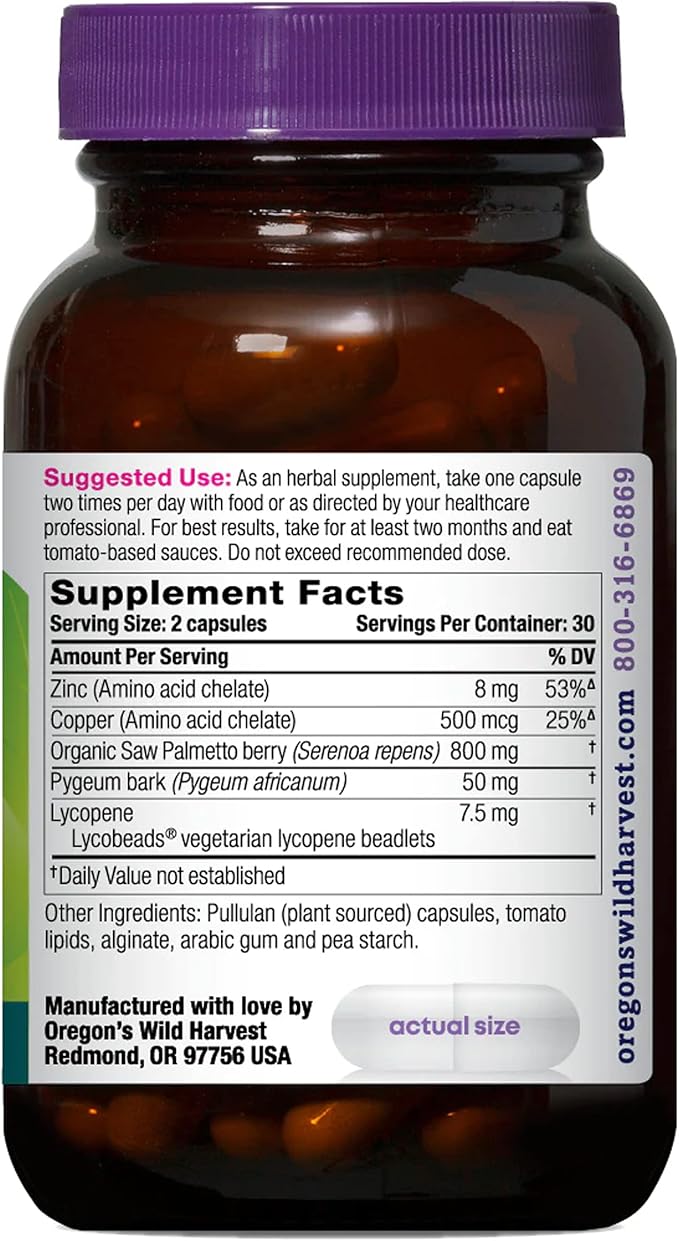 Oregon's Wild Harvest Prostate Health™ with Lycopene Capsules, 60 Count