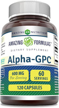 Amazing Formulas Alpha GPC Supplement | 600 Mg Per Serving | 120 Capsules | Non-GMO | Gluten Free | Made in USA