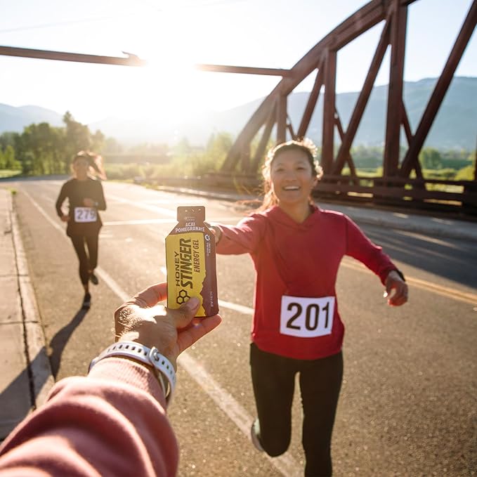 Honey Stinger Organic Acai Pomegranate Energy Gel, Gluten Free & Caffeine Free, for Exercise, Running and Performance, Sports Nutrition for Home & Gym, Pre and Mid Workout, 24 Pack, 26.4 Ounce | sports-nutrition-endurance-and-energy-chews