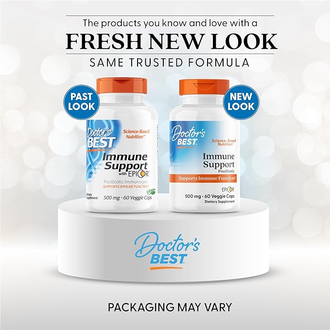 Doctors Best EpiCor Immune Support Postbiotic Supplement - 500 mg Dried Yeast Fermentate Per Capsule, Immune & Gut Health Support for Men & Women, Non-GMO, Gluten Free, Vegan - 60 Veg Caps