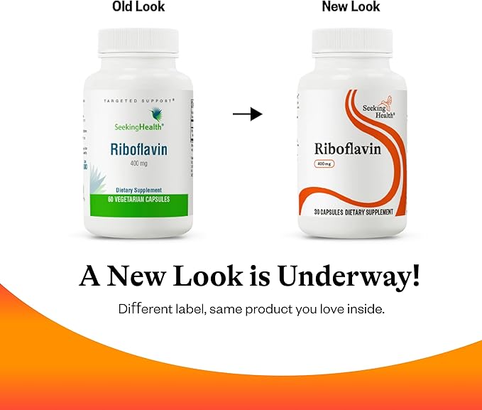 Seeking Health Riboflavin - Vitamin B2 Supplement for Methylation Support - Support Homocysteine Metabolism with Antioxidant Ingredients - 400 mg, 60 Capsules