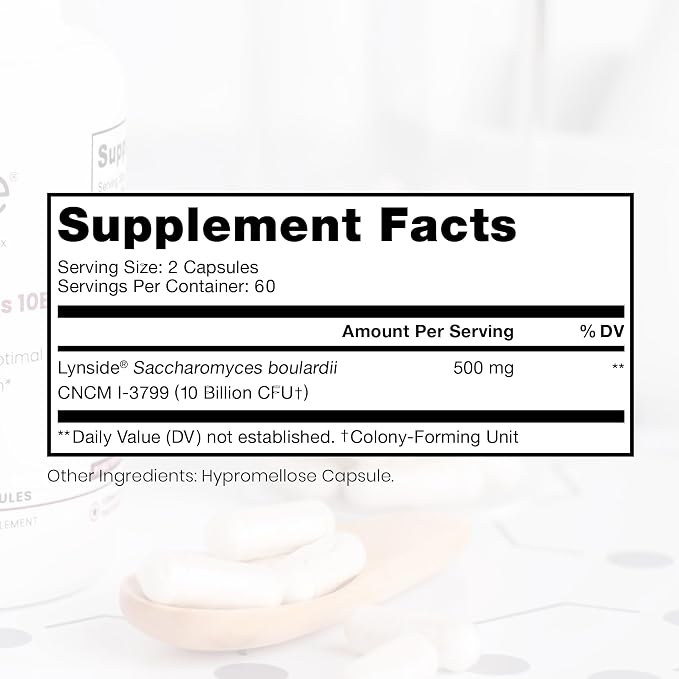 Saccharomyces Boulardii Probiotics 10 Billion CFU Made in USA | No Fillers Patented Strain: Lynside CNCM I-3799 Probiotics for Men and Women | Pure TheraPro Rx, Pharma Grade 120 Count