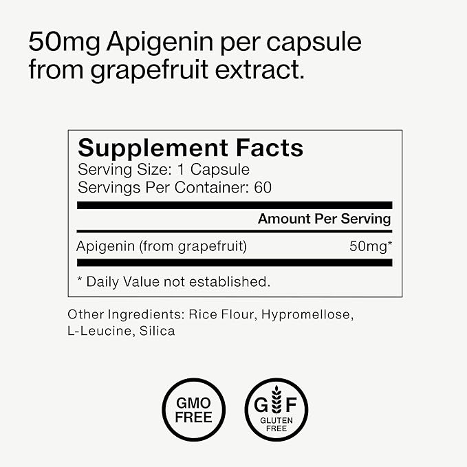 Momentous Apigenin Supplement - 50 mg per Capsule - NSF Certified for Sport - 60-Count