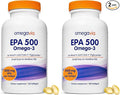 OmegaVia EPA 500, Purified Omega-3 Fish Oil Supplement, 500 mg EPA in Triglyceride Form, Burpless Fish Oil, Non-GMO, Gluten-Free, IFOS 5-Star, 120 Softgels (Pack of 2)
