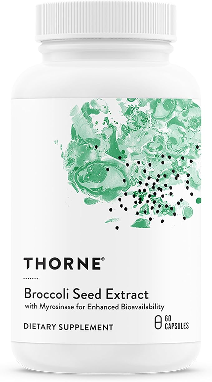 THORNE - Broccoli Seed Extract - Supports Liver Detox & Provides Antioxidant Support* - Sulforaphane Glucosinolate (SGS), Vitamin C & Mustard Powder Supplement - Third-Party Certified - 60 Capsules