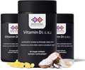 Vitamin D3+K2 with Coconut Oil - Vegan Vitamin D 5,000 IU & MK7 Vitamin K 110mcg for Bone, Heart & Immune Support, Non-GMO, Third Party Tested, Soy Free, High Absorption 60 Veggie Softgels