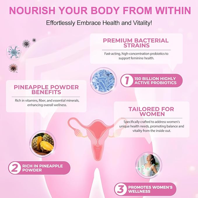 Premium Feminine Balance Gummies,Vital Vaginal Probiotics Source Feminine Gummies,Probiotic Gummies for Prenatal & Postnatal Women - Probiotics for Digestion, pH Balance, Gut Health, Immune Support