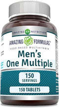 Amazing Formulas Men's One Multivitamin Supplement | Food Based | 150 Tablets | Perfect Blend of Vitamins, Minerals & Probiotics | Non-GMO | Gluten-Free | Made in USA