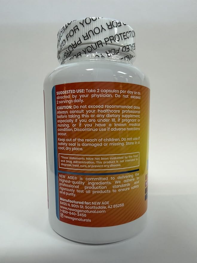 NEW AGE Ashwagandha Maca Root Fenugreek Supplement with Tongkat Ali Ginseng - Support Health - Made in USA - 120 Count