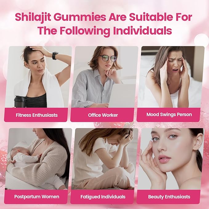 VivoNu Himalayan* Shilajit* Gummies with Ashwagandha* & Gokshura | 85+ Trace Minerals & Fulvic Acid | Organic, Micronutrient Supplement for Men & Women (Women 4000mg / 1 Bag)