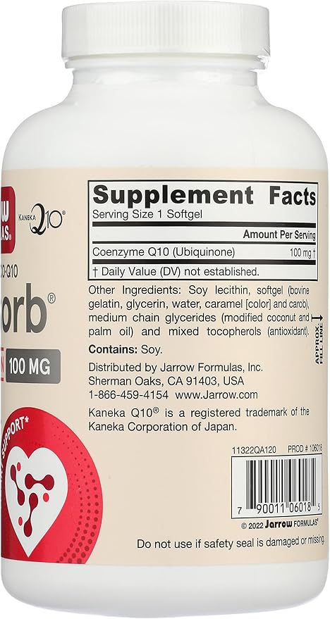 Jarrow Formulas Q-Absorb Coq10 100 Mg, 120 Ct