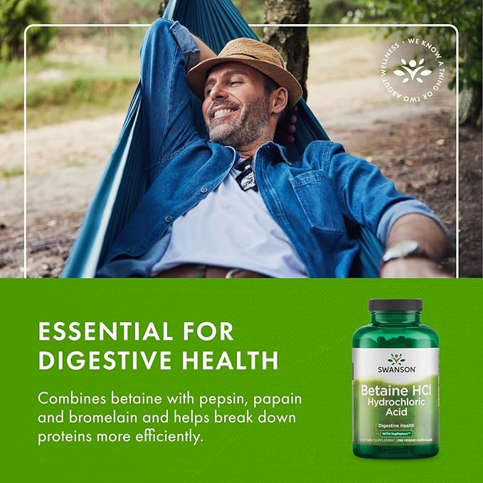 Swanson Hydrochloric Acid w/Pepsin 250 Capsules (2 Pack)