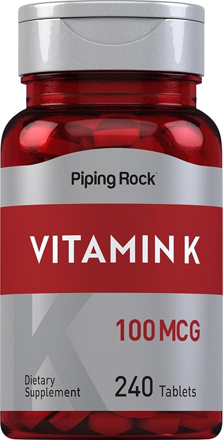 Piping Rock Vitamin K | 100 mcg | 240 Tablets | Supplement for Women and Men | as Phytonadione | Vegetarian, Non-GMO, Gluten Free