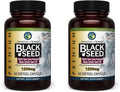 Amazing Herbs Premium Black Seed Oil Capsules - High Potency, Cold Pressed Nigella Sativa Aids in Digestive Health, Immune Support & Brain Function - 60 Count, 1250mg (60 Count (Pack of 2))