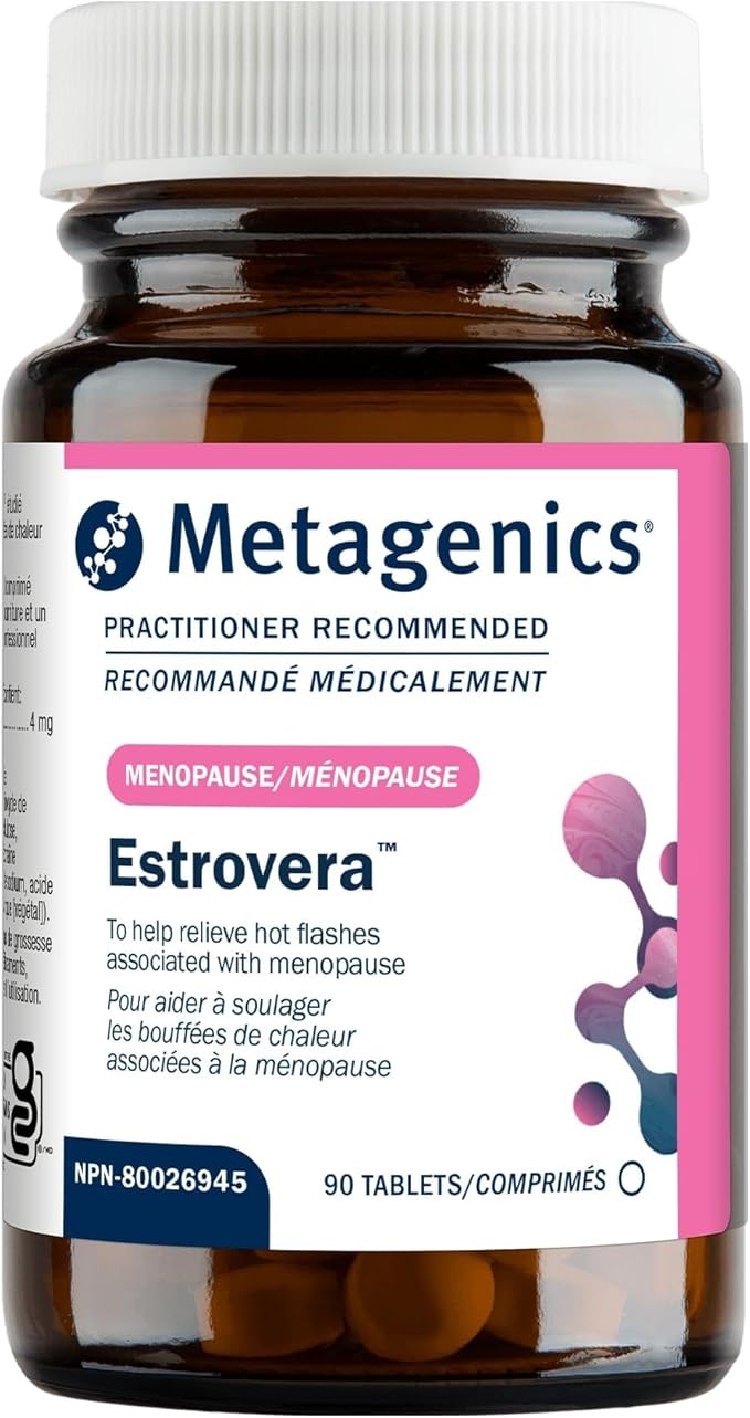 Metagenics HerWellness Estrovera - Hormone-Free Plant-Based Supplement - Supports Menopause & Perimenopause Relief - Hot Flashes, Night Sweats, Multi-Symptom Support - Vegetarian, Non-GMO - 90 Tablets
