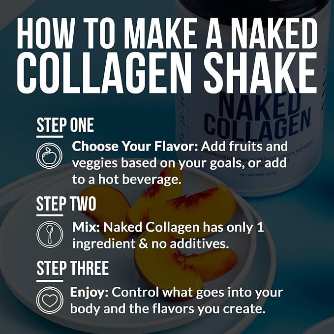 NAKED Collagen Peptides Protein Powder, 60 Servings, Pasture-Raised, Unflavored Grass-Fed Hydrolyzed Collagen Supplement, NSF Certified, Paleo Friendly, Non-GMO, Keto, Gluten Free, 20oz