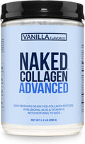 NAKED Vanilla Collagen Advanced - Peptides Protein Powder, Hyaluronic Acid, Vitamin C, Pasture-Raised, Grass-Fed Hydrolyzed Collagen Supplement, Paleo Friendly, Non-GMO, Keto, Gluten Free, 1.3LB