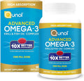 Qunol Advanced Omega 3 Krill and Fish Oil Complex, 10x Better Bioavailability, One Pill Dose, 250mg EPA & DHA, Supports Brain, Eye, Heart and Joint Health, 60 Count (Pack of 1)