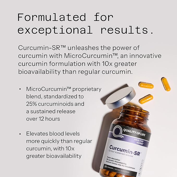 Quality of Life Curcumin-SR - Healthy Aging, Inflammation Support - 60 Vegicaps