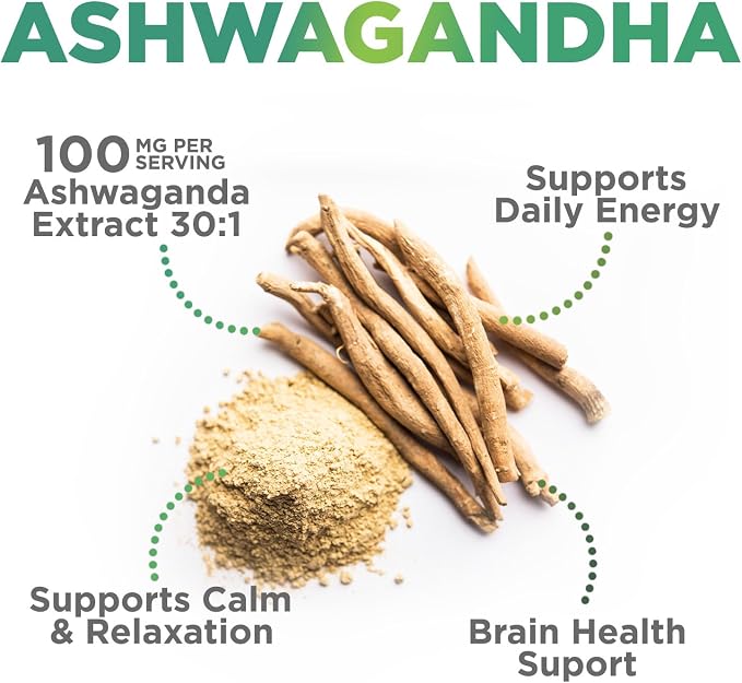 Ashwagandha Gummies - Advanced Ashwagandha Gummy Formula for Daily Use - Natural Antioxidant Support & Brain Health Support - Natural Calm, Relaxation, & Immune Support - Berry Flavor - 120 Gummies
