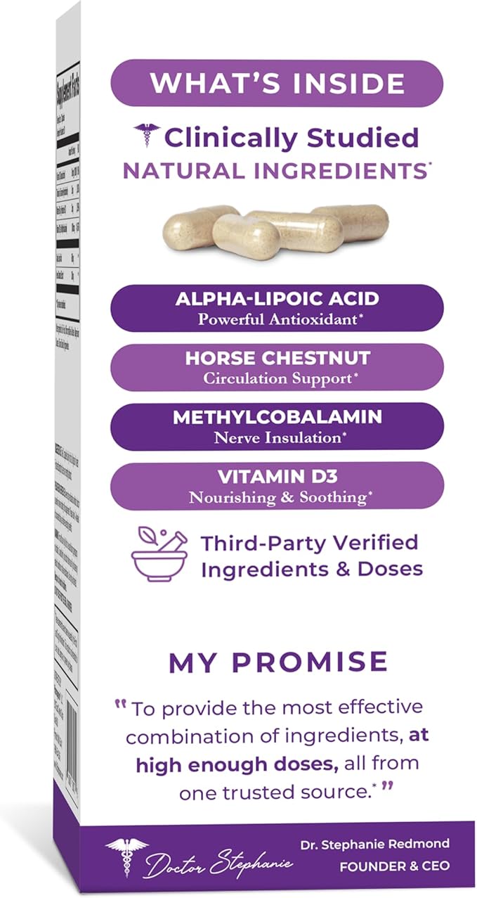 Nerve Miracle Maximum Strength Supplement | Nerve Health Support | Legs, Feet, Hands, Toes | Mega Dose of Alpha Lipoic Acid ALA & Vitamin B12 (Pack of 2)