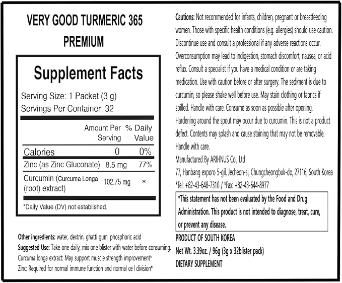 Very Good Tumeric 365 Curcumin Premium - Organic Tumeric Supplement with Pure Curcmin Extract for Immune Support for Adults Liquid Tumeric Curcumin Supplement