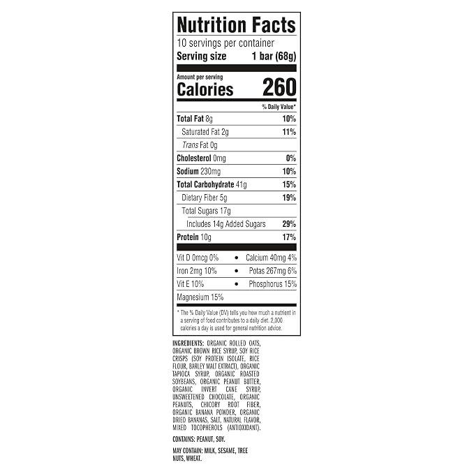 CLIF BAR - Energy Protein Bars - Peanut Butter Banana with Dark Chocolate - Made with Organic Oats - Energy Bars - Non-GMO - (10 Pack)