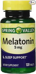 Spring Valley Melatonin 5mg Twin Pack, 120 Count (Pack of 2)