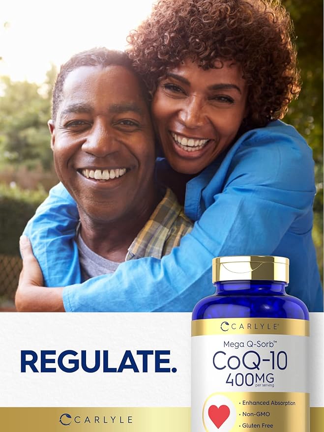 Carlyle CoQ10 400mg Softgels | 200 Count | High Absorption Coenzyme Q10 | with Black Pepper Extract | Non-GMO and Gluten Free Supplement