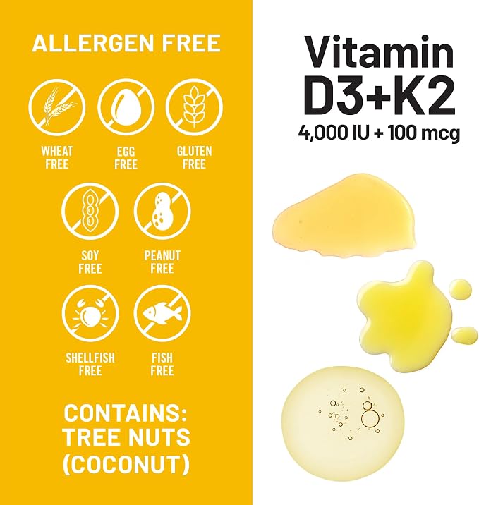 NatureWise Vitamin D3 4000IU + K2 (MK7) 100mcg with Organic Extra Virgin Coconut Oil - Supports Calcium Absorption, Bone & Immune Health - Non-GMO, Soy & Gluten-Free - 90 Softgels[3-Month Supply]