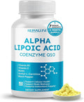 Alpha Lipoic Acid with Coenzyme Q10, Vitamin B, Vitamin C, Biotin, Acetyl-L-Carnitine - Support Cellular Health, Brain Wellness