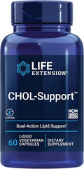 Life Extension CHOL-Support™, Helps Maintain Already Healthy Cholesterol, Heart Health, Artichoke Leaf Extract, Vitamin B5 pantethine, Gluten-Free, Non-GMO, Vegetarian, 60 Capsules