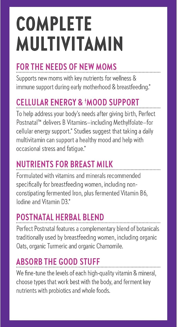 New Chapter, Postnatal Vitamins Lactation Supplement, Complete Multivitamin with Fermented Vitamin D3 + B Vitamins, Made with Organic Vegetables & Herbs, Non-GMO Ingredients, 192 Count