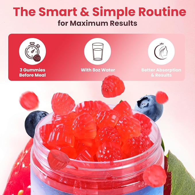 Creatine for Women,Creatine Monohydrate Gummies with Collagen+ BCAAs+Hyaluronic Acid+VitaminsC and b12,Sugar Free,Vegan,Supplement for Muscle,Skin, Hair & Nail Support, Mixed berry,120 Counts