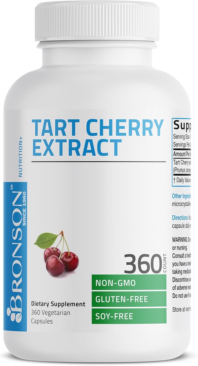 Bronson Tart Cherry Extract 2500 mg Vegetarian Capsules with Antioxidants and Flavonoids Non-GMO, 360 Count