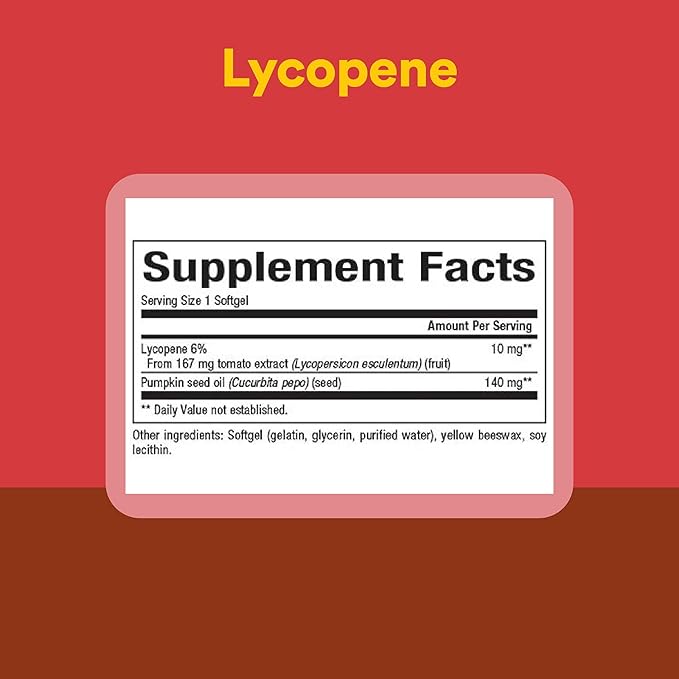 Natural Factors, Lycopene 10 mg, Antioxidant Support to Help Reduce Free Radical Damage with Pumpkin Seed, 60 softgels (60 servings)