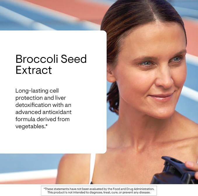 THORNE - Broccoli Seed Extract - Supports Liver Detox & Provides Antioxidant Support* - Sulforaphane Glucosinolate (SGS), Vitamin C & Mustard Powder Supplement - Third-Party Certified - 60 Capsules