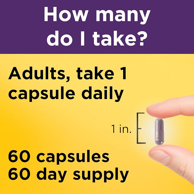 Nature Made Elderberry, Vitamin C and Zinc Capsules, 400 mg Elderberry Extract, Dietary Supplement for Immune Support, 60 Capsules, 60 Day Supply