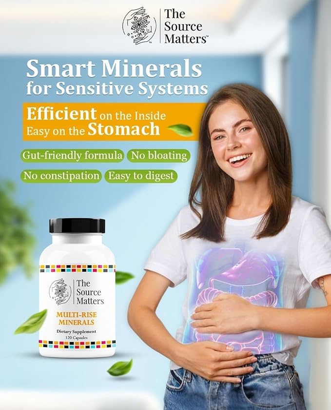 Multi-Rise Minerals Daily Multi-Mineral Supplement with Highly Absorbed Chelated Minerals for Bone, Muscle, Nerve, and Digestive System Support (120 Capsules)