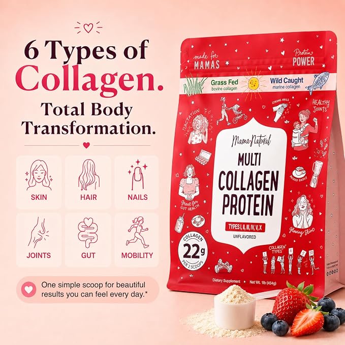 Multi Collagen Protein Powder Type 1, 2, 3, 4, 5, 10 - Unflavored & Hydrolyzed - Pure Collagen Peptides Powder - Grass Fed Beef, Wild Fish Marine & USA Eggshell - 20 Servings