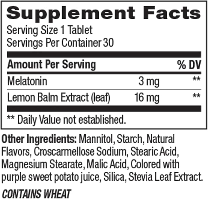 OLLY Sleep Fast Dissolves, 3mg Melatonin, Lemon Balm, Strawberry Flavor, 30 Day Supply - 30 Count