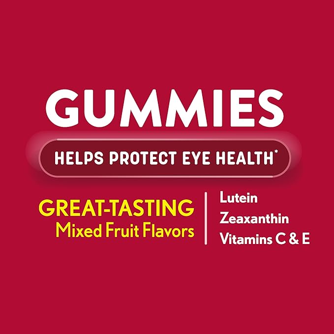 Ocuvite Eye Vitamin & Mineral Supplement, Gummy Multivitamin for Eyes, Zinc, Vitamin C & E, Lutein & Zeaxanthin Supplements for Vision Support for Adults, 60 Gummies