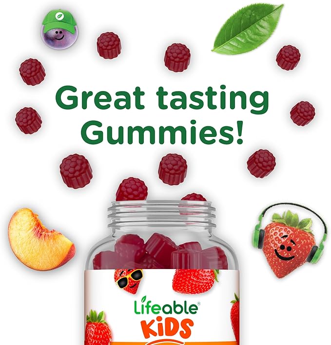 Lifeable Vitamin B6 Gummies for Kids | Great Tasting B6 Vitamins 50mg | Vegan Non-GMO Gluten Free | for Nerve Function Support | 60 Gummies