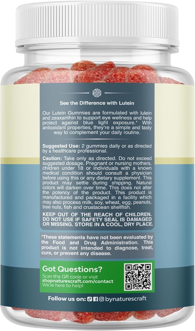 Zeaxanthin Plus Lutein Gummies for Adults - Potent Eye Vitamins for Vision and Blue Light Protection - Daily Gummy Lutein Eye Health Supplements for Adults Dry Eyes and Eye Strain Support - 90 Count