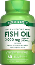 Nature's Truth Fish Oil Omega 3 Supplement | 2000mg | 60 Softgels | EPA & DHA | Lemon Flavor | Non-GMO and Gluten Free