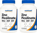 Nutricost Zinc Picolinate 50mg, 240 Vegetarian Capsules (2 Bottles) - Gluten Free and Non-GMO