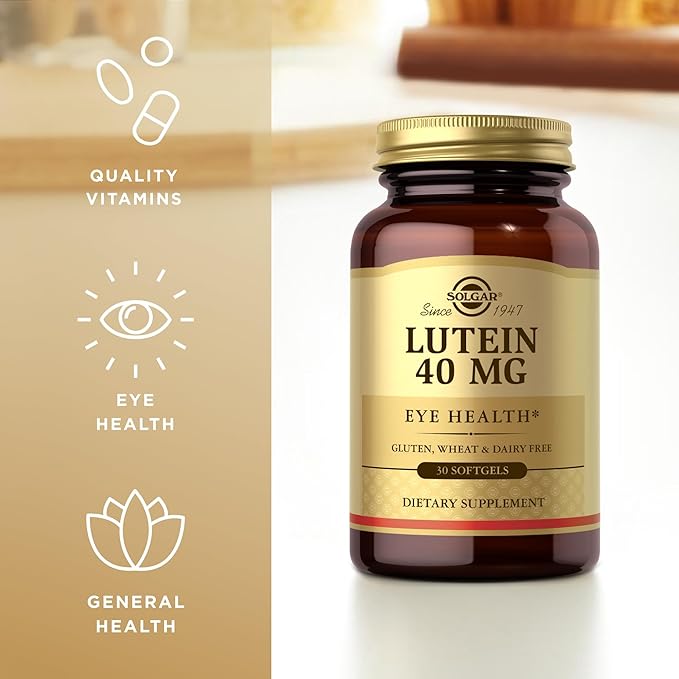 Solgar Lutein 40 mg, 30 Softgels (Pack of 3) - Supports Eye Health - Helps Filter Out Blue Light - Contains FloraGLO Lutein - Gluten Free, Dairy Free - 90 Total Servings